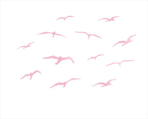 set of pink birds