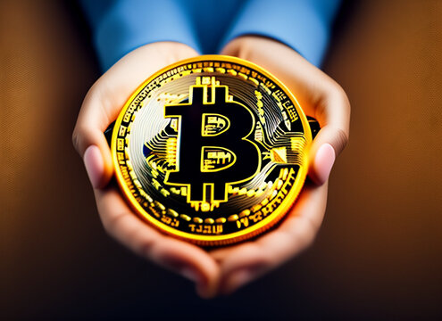 Bitcoins in hand