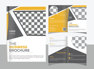 Corporate Abstract bifold brochure template Design.