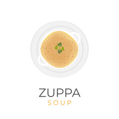 Delicious And Ready To Eat Zuppa Soup Vector Illustration Logo