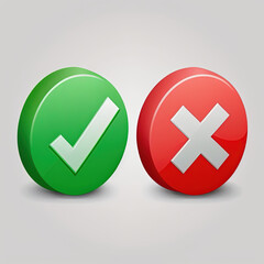 Obraz premium The Power of Decision: A Dynamic Checkmark and X Icon