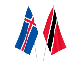 Fototapeta na wymiar Iceland and Republic of Trinidad and Tobago flags