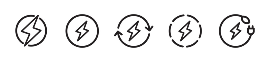 lightning bolt icon. flash lightning bolt symbol. Electric power. thunder bolt sign. Power energy sign with Transparent background.