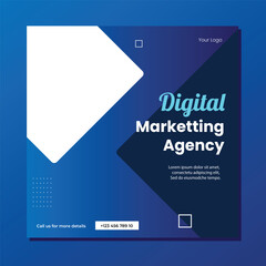 Editable minimal square banner template. Suitable for social media post and web internet ads. Vector illustration with photo college