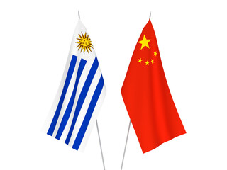 China and Oriental Republic of Uruguay flags