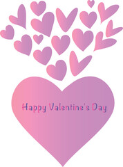 Heart, a symbol of love and Valentine s Day. Big heart and small hearts. Vector illustration.