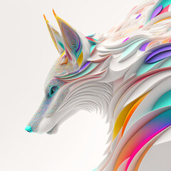 Colorfull abstract fox art