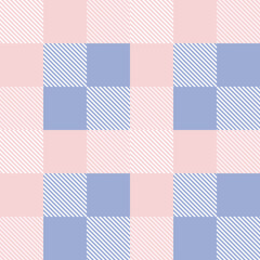 Seamless tartan plaid pattern in blue and pink tone.