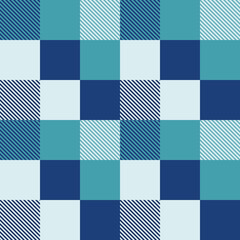 Seamless tartan plaid pattern in Blue and Green Mint and Indigo Color
