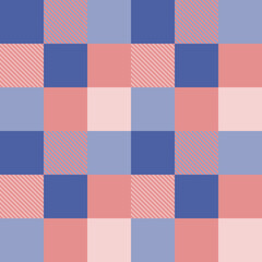 Seamless tartan plaid pattern in blue and pink tone.