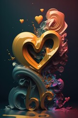 Fototapeta premium Valentine Abstract Love Heart