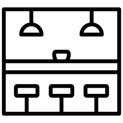 bar ilustration with outline