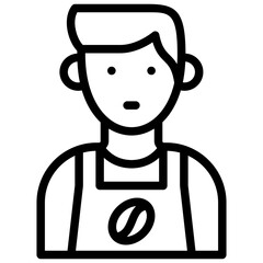barista ilustration with outline