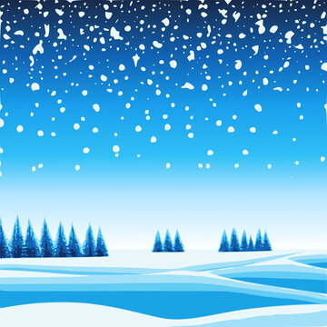 4K 2D Kunst Design Hintergrund Winter Schnee Landschaft vector