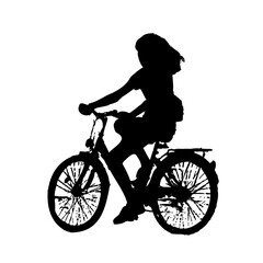 Fototapeta premium silhouette of person riding bicycle with transparent background