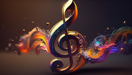 music note   background. Design element for song, melody or tune. - obrazy, fototapety, plakaty