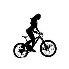 Naklejka na ściany i meble silhouette of person riding bicycle with transparent background