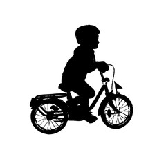 silhouette of person riding bicycle with transparent background