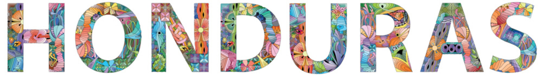 Honduras is a country in Central America. Vector decorative zentangle object