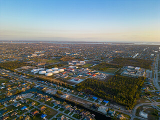 Aerial photo water treatment plant in Cape Coral Florida USA