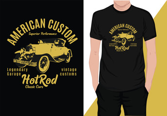 retro vintage car t-shirt design