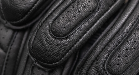 black leather motorcycle gloves. background or texture