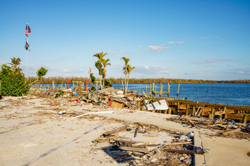 Photo of Matlacha aftermath destruction and debris after Hurricane Ian