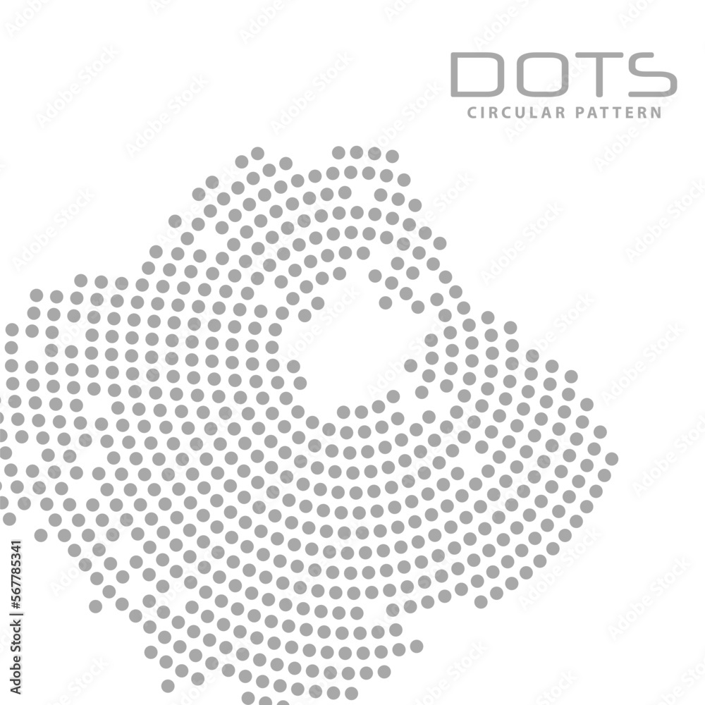 Leinwandbilder Dots circular pattern with gray points on white. Simple vector graphics