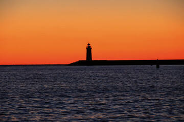 lighthouse at sunset