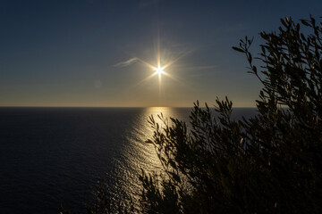 sunset over the lake