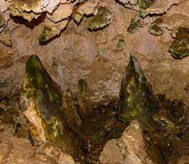 Ice Covered Stalagmites Inside The Grotto  on The McKittrick Canyon Trail, Guadalupe Mountains National Park, Texas, USA