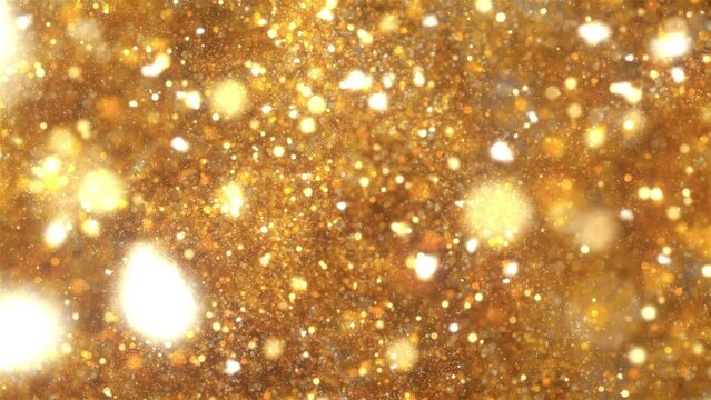 Gold embers particles. Computer generated 3d render