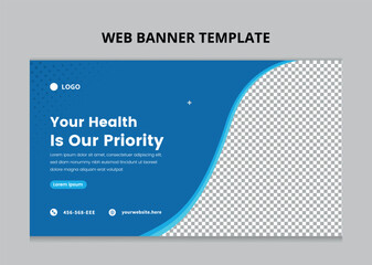 Medical Health care web banner template. for web banner ads.