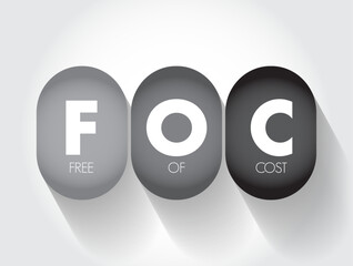 FOC - Free Of Cost acronym, business concept background