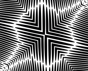 Line art optical .Wave design black and white. Digital image with a psychedelic stripes. Argent base for website, print, basis for banners, wallpapers, business cards, brochure, banner