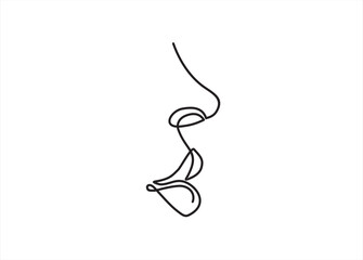 Continuous one line drawing of Lips. Beautiful vector illustration for logo, card, banner, poster, flyer. Graphic abstract elements fashion concept.