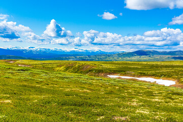 Fototapeta premium Beautiful mountain and landscape nature panorama Rondane National Park Norway.