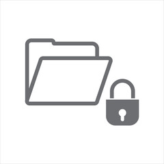 folder with lock icon vector, illustration, symbol