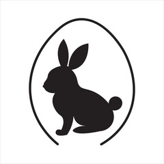 easter bunny icon vector, illustration, symbol