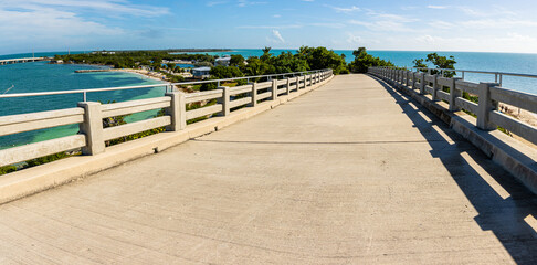 Elevated View of Calusa Beach From The Historic Bahia Honda Bridge , Bahia Honda State Park, Florida, USA