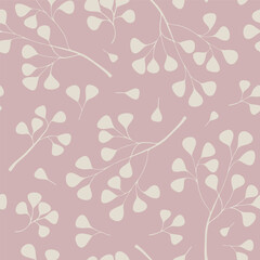 Light pink background in pastel colors with subtle leaves, seamless pattern. Decorative background for wrapping paper, wallpaper, textile, greeting cards and invitations.