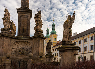 Fototapeta na wymiar Hradec Králové, Czech Republic - 19.11.20227: Picture of the main square in Hradec Kralove city.