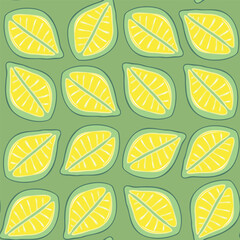 Lemon pattern. Fruit cut. Decorative seamless pattern for wrapping paper, wallpaper, textile, greeting cards and invitations.