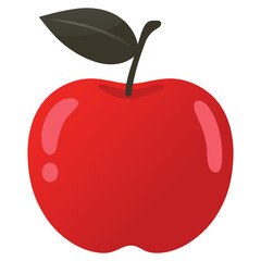 Red Apple Fresh Fruit Flat Design Illustration Icon Art