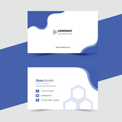 Blue modern corporate business card template