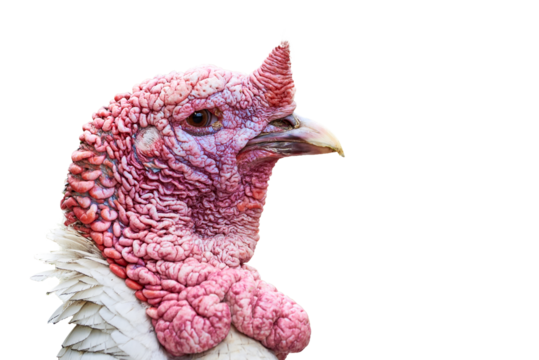 Wild turkey head isolated (Meleagris gallopavo)
