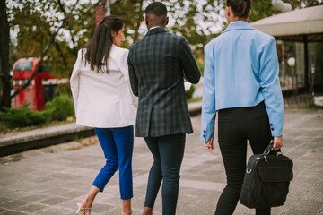 Busines colleagues walking