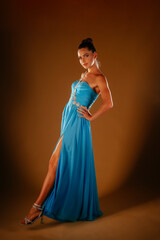 Fototapeta premium Sexy young girl in dress