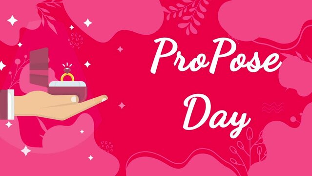 Propose day with ring box proposal sign for happy propose day and happy valentines day.
