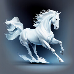 White horse vector illustration